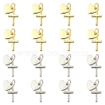 8Pcs 2 Colors Rack Plating Brass Pendants, with Jump Rings, Long-Lasting Plated, Lead Free & Cadmium Free, Cross & Heart, Mixed Color, Jump Ring: 4.6x0.8mm, 3mm Inner Diameter, Heart: 8x8x1mm, Cross: 15x8x1.5mm, 4pcs/color(KK-YW0003-70)