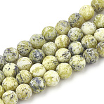 Natural Yellow Turquoise(Jasper) Beads Strands, Frosted, Round, 6mm, Hole: 1mm, about 63pcs/strand, 15.5 inch(X-G-T106-297)