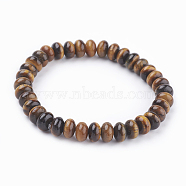 Natural Tiger Eye Beads Stretch Bracelets, 2 inch(52mm)(BJEW-JB03376-04)