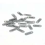304 Stainless Steel Chain Tabs, Chain Extender Connectors, with Word K14, Stainless Steel Color, 11x4mm, Hole: 1.4mm(STAS-E014-1)