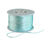 Round Nylon Thread, Rattail Satin Cord, for Chinese Knot Making, Pale Turquoise, 1mm, 100yards/roll(NWIR-R005-021)