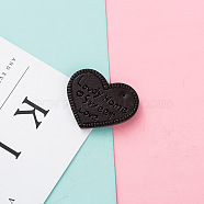 PU Leather Pendants, Heart with Word Lovdy Home Sweet Love, Black, 38x30x2.5mm, Hole: 2mm(FIND-CJC0002-04L)