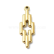 Ion Plating(IP) 304 Stainless Steel Pendants, Rhombus Charm, Real 18K Gold Plated, 18x9x2mm, Hole: 1.5mm(STAS-B058-24G-02)