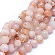 Natural Cherry Blossom Agate Beads Strands, Round, 10mm, Hole: 0.8mm, about 37pcs/strand, 15.5 inch(39cm)(G-I249-B01-03)