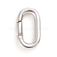 304 Stainless Steel Spring Gate Rings, Oval Rings, Stainless Steel Color, 9 Gauge, 17.5x10x3mm, Inner Diameter: 12x4.5mm(STAS-I133-08A)