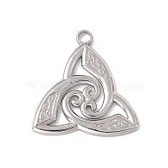 304 Stainless Steel Pendants, Trinity Knot Charms, Stainless Steel Color, 26.5x25x2mm, Hole: 2.9mm(STAS-K242-10P)
