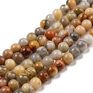 Natural Crazy Agate Round Bead Strands, 4mm, Hole: 1mm, about 46pcs/strand, 7.5 inch(G-M272-03-4mm)