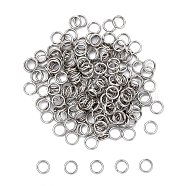 304 Stainless Steel Split Rings, Double Loops Jump Rings, Stainless Steel Color, 5x1.2mm, about 3.8mm inner diameter, 5000pcs/bag(STAS-E010-5x1mm-2)