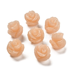 Synthetic Coral Carved Beads, Dyed, Flower, Navajo White, 8.5x8.5x8mm, Hole: 1.2mm(CORA-H003-01B-08)