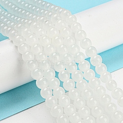 Baking Painted Imitation Jade Glass Round Bead Strands, White, 6.5mm, Hole: 1.5mm, about 145pcs/strand, 31.8 inch(DGLA-Q021-6mm-01)