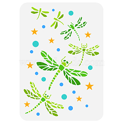 Plastic Drawing Painting Stencils Templates, for Painting on Scrapbook Fabric Tiles Floor Furniture Wood, Rectangle, Dragonfly Pattern, 29.7x21cm(DIY-WH0396-192)