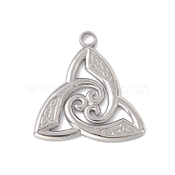 304 Stainless Steel Pendants, Trinity Knot Charms, Stainless Steel Color, 26.5x25x2mm, Hole: 2.9mm(STAS-K242-10P)
