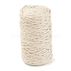 Cotton String Threads, for DIY Crafts, Gift Wrapping and Jewelry Making, Khaki, 3mm, about 150m/roll(OCOR-F013-02)