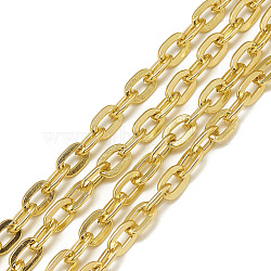 Aluminum Cable Chains, Unwelded, Flat Oval, Gold, 8x5x1.4x1mm, about 100m/bag(CHA-S001-023)