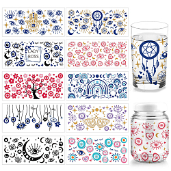 PVC DIY Heat Transfer Paper, for UV Sublimation Cup, Evil Eye, 110x240mm, 10 style, 1pc/style, 10pcs/set(DIY-WH0517-011)