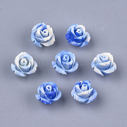 Synthetic Coral Beads, Dyed, Flower, Royal Blue, 10x10.5x8mm, Hole: 1mm(CORA-S026-22F)