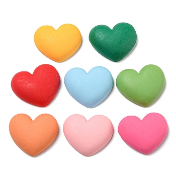 Opaque Resin Decoden Cabochons, for Jewelry Making, Heart, 17x20x5.5mm