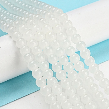 Baking Painted Imitation Jade Glass Round Bead Strands, White, 6.5mm, Hole: 1.5mm, about 145pcs/strand, 31.8 inch