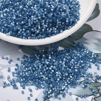 MIYUKI Delica Beads, Cylinder, Japanese Seed Beads, 11/0, (DB1811) Dyed Dusk Blue Silk Satin, 1.3x1.6mm, Hole: 0.8mm, about 10000pcs/bag, 50g/bag