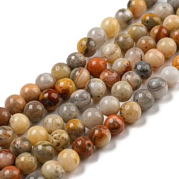 Natural Crazy Agate Round Bead Strands, 4mm, Hole: 1mm, about 46pcs/strand, 7.5 inch