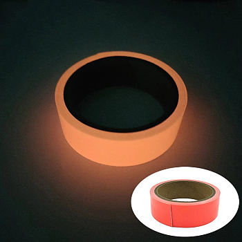 Glow in The Dark Tape, Fluorescent Paper Tape, Luminous Safety Tape, for Stage, Stairs, Walls, Steps, Exits, Red, 0.5cm, about 5m/roll