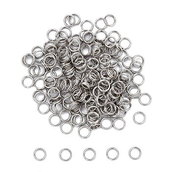 304 Stainless Steel Split Rings, Double Loops Jump Rings, Stainless Steel Color, 5x1.2mm, about 3.8mm inner diameter, 5000pcs/bag