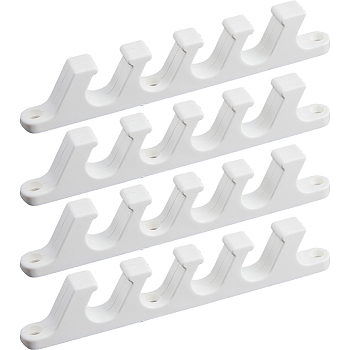 Plastic Adjustment Brackets for Patio Outdoor Lawn Yard Furniture, Chaise Lounges, Office Chair, WhiteSmoke, 37x210x18mm, Hole: 4.5x6.5mm