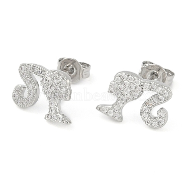 Clear Human Cubic Zirconia Stud Earrings