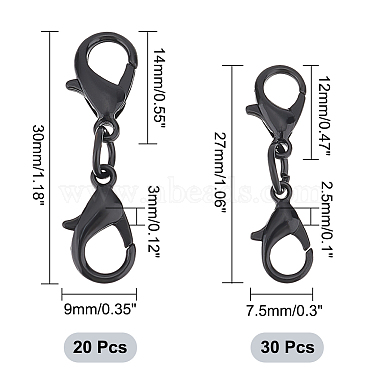 50Pcs 2 Styles Alloy Double Lobster Claw Clasps(FIND-NB0004-74)-2