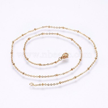 Vacuum Plating 304 Stainless Steel Cable Chains Necklaces(MAK-L015-41G)-2