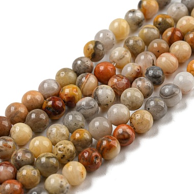 4mm Round Crazy Agate Beads