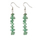 Natural Green Aventurine Chips Dangle Earrings with Glass(EJEW-JE04840-04)-1