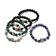 Perles de pierres précieuses naturelles et synthétiques stretch bracelst pour hommes femmes(BJEW-JB06703)-1