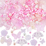 Glass Seed Beads, Ceylon, Pink, 4~27x4~29.5x2.5~7.5mm, Hole: 1.5~2mm(SEED-SC0001-48F)