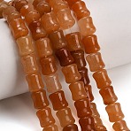 Natural Red Aventurine Beads Strands, Bamboo Stick, 9.5~10x8~8.5mm, Hole: 1mm, about 42~43pcs/strand, 14.96''~15.06''(38~38.25cm)(GG-CBA792A-E01-8x9mm)