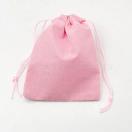 Velvet Cloth Drawstring Bags, Jewelry Bags, Christmas Party Wedding Candy Gift Bags, Hot Pink, 7x5cm(TP-C001-50x70mm-1)