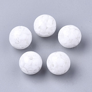 Resin Beads, Imitation Gemstone Chips Style, Round, White, 18mm, Hole: 2.5mm(RESI-T026-18mm-09)
