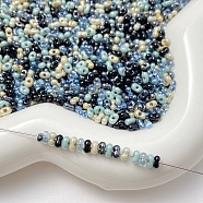 Transparent Glass Seed Beads, Peanut, Mixed Color, 4x2.5x2mm, Hole: 0.7mm(FIND-U017-18D)