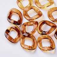 Two Tone Acrylic Linking Rings, For Curb Chains Making, Imitation Gemstone, Twist, Chocolate, 40~41x33x11mm, Inner Diameter: 25x16~17mm, about 140pcs/500g(OACR-N007-02C)