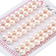 Grade 6A Natural Cultured Freshwater Pearl Beads, Half Drilled, Half Round Beads, White, 8.5~9x6mm, Hole: 1mm(PEAR-N018-6A-8590A)