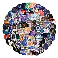 Waterproof PVC Plastic Sticker Labels, Self-adhesive, for Water Bottles, Laptop, Luggage, Cup, Computer, Mobile Phone, Skateboard, Guitar Stickers, Constellation Pattern, 50~80mm, 100pcs/set(STIC-PW0001-332)