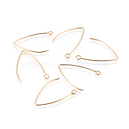 304 Stainless Steel Earring Hooks, with Horizontal Loop, Golden, 31x20x0.8mm, Hole: 2.3mm, 21 Gauge, Pin: 0.7mm(STAS-F227-26A-G)