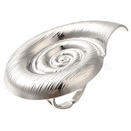 304 Stainless Steel Ring, Conch, Stainless Steel Color, Inner Diameter: 17mm(RJEW-I106-01P)