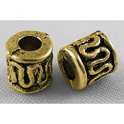 Tibetan Style Alloy Beads, Column, Antique Golden, Cadmium Free & Nickel Free & Lead Free, 4.5x4.5mm, Hole: 1.5mm(X-GLF0030Y-NF)
