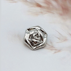 Alloy Shank Buttons, 1-Hole, Flower, Platinum, 20mm(PW-WG1404D-03)