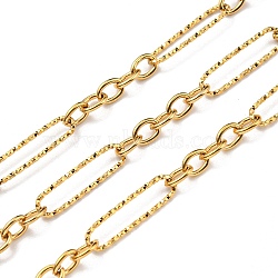 304 Stainless Steel Singapore Chains, Soldered, with Spool, Real 18K Gold Plated, 20x5x1mm, 10m/roll(CHS-C009-08G)