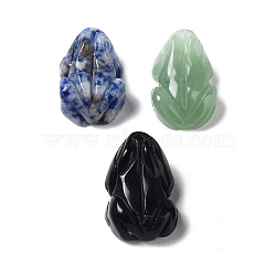 Natural Mix Gemstone Frog Healing  Figurines, Reiki Energy Stone Display Decorations, for Home Feng Shui Ornament, 26~30x17~20x10~10.5mm(DJEW-Z005-03)