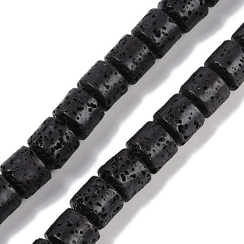 Natural Lava Rock Beads Strands, Column, 8x8.5mm, Hole: 1.5mm, about 47pcs/strand, 14.96''(38cm)