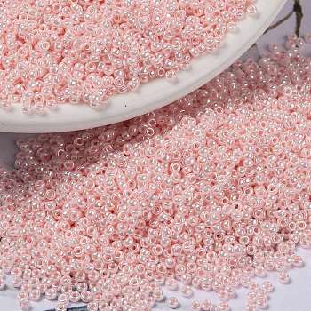 MIYUKI Round Rocailles Beads, Japanese Seed Beads, (RR427) Opaque Light Pink Luster, 15/0, 1.5mm, Hole: 0.7mm, about 5555pcs/10g