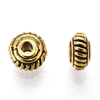 Tibetan Style Spacer Beads, Antique Golden, Cadmium Free & Lead Free & Nickel Free, 5x3mm, Hole:1.5mm